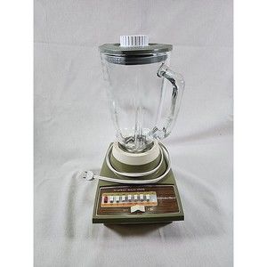 Sears Insta-Blend 14 Speed Blender Avocado Green with Woodgrain Model 400-829303